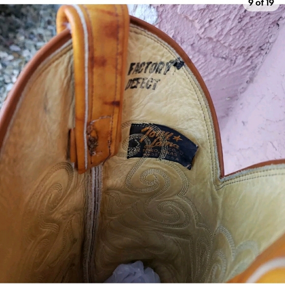 Vintage Tony Lama Black Label Marbled Butterscotch Leather Western Boots 7.5 D. - Picture 6 of 10